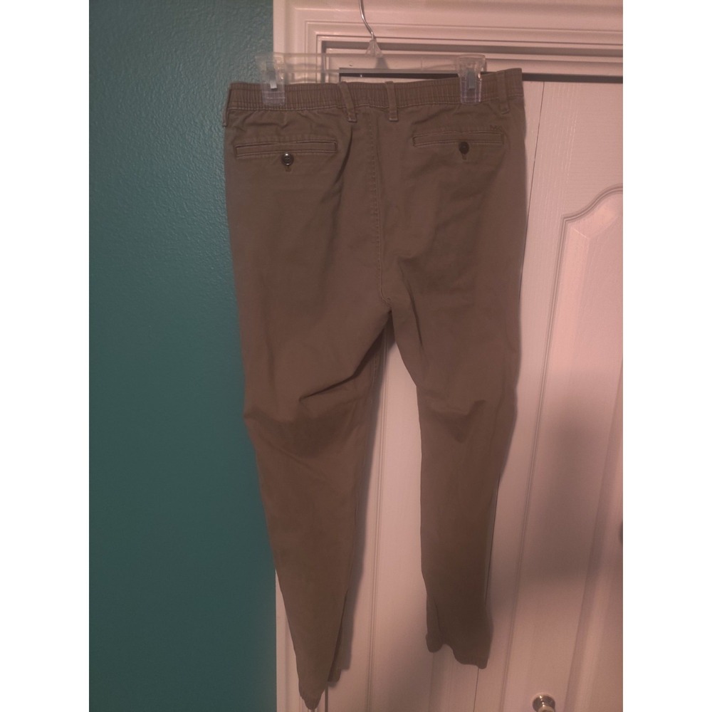 Michael Kors Mens Premium Chinos Khaki Tan Flat Front Tapered Pants Size Medium - Picture 2 of 6